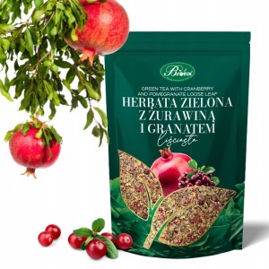 HERBATA ZIELONA z ŻURAWINĄ i Granatem liściasta 100g Bifix