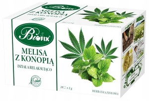 Herbata MELISA z KONOPIĄ 20 Tor BIFIX to Zdrowa Herbata Działa Relaksująco