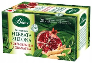 Herbata Zielona z Żeń Szeń i granat 20 torebek BIFIX to Zdrowe Herbaty